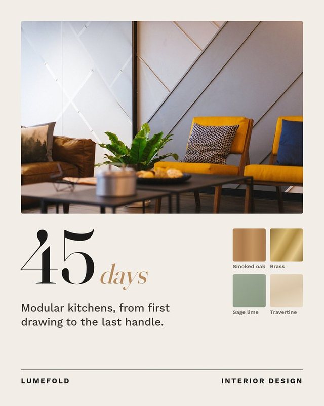 Lumefold interiors poster: 45 days for a modular kitchen