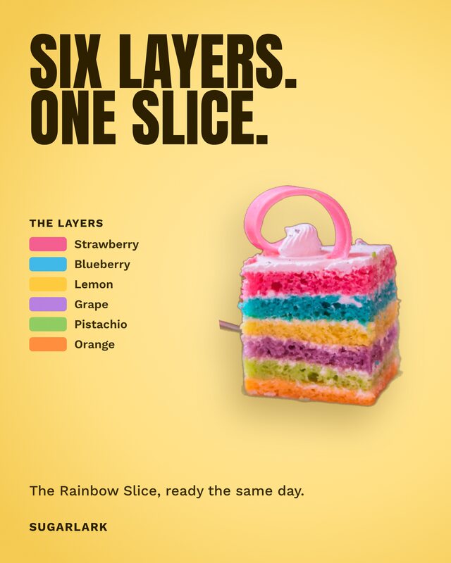 Sugarlark poster: Six layers, one slice